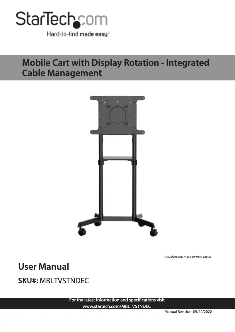 Page 1 de la notice Manuel utilisateur StarTech.com MBLTVSTNDEC