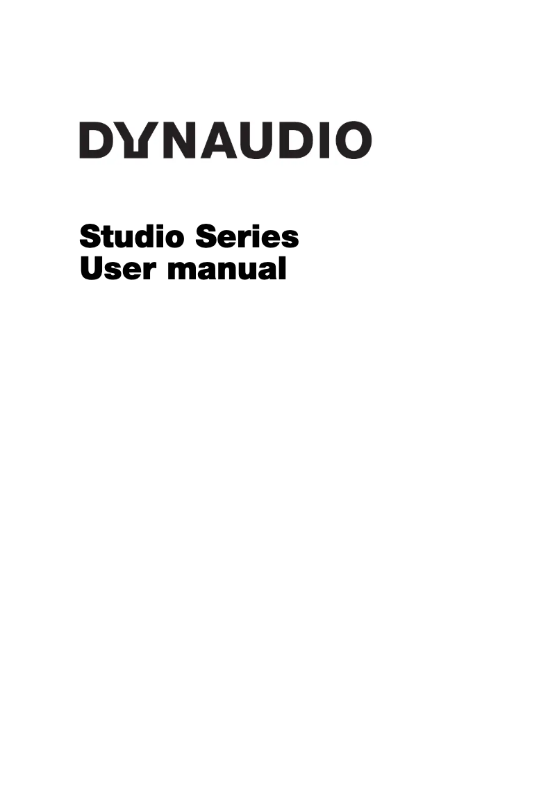 Page 1 de la notice Manuel utilisateur Dynaudio S4-W80
