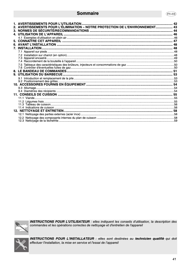 Page 1 de la notice Manuel utilisateur Smeg BQ6130S