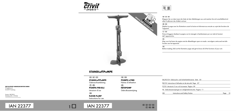 Page 1 de la notice Manuel utilisateur Crivit SP-1854