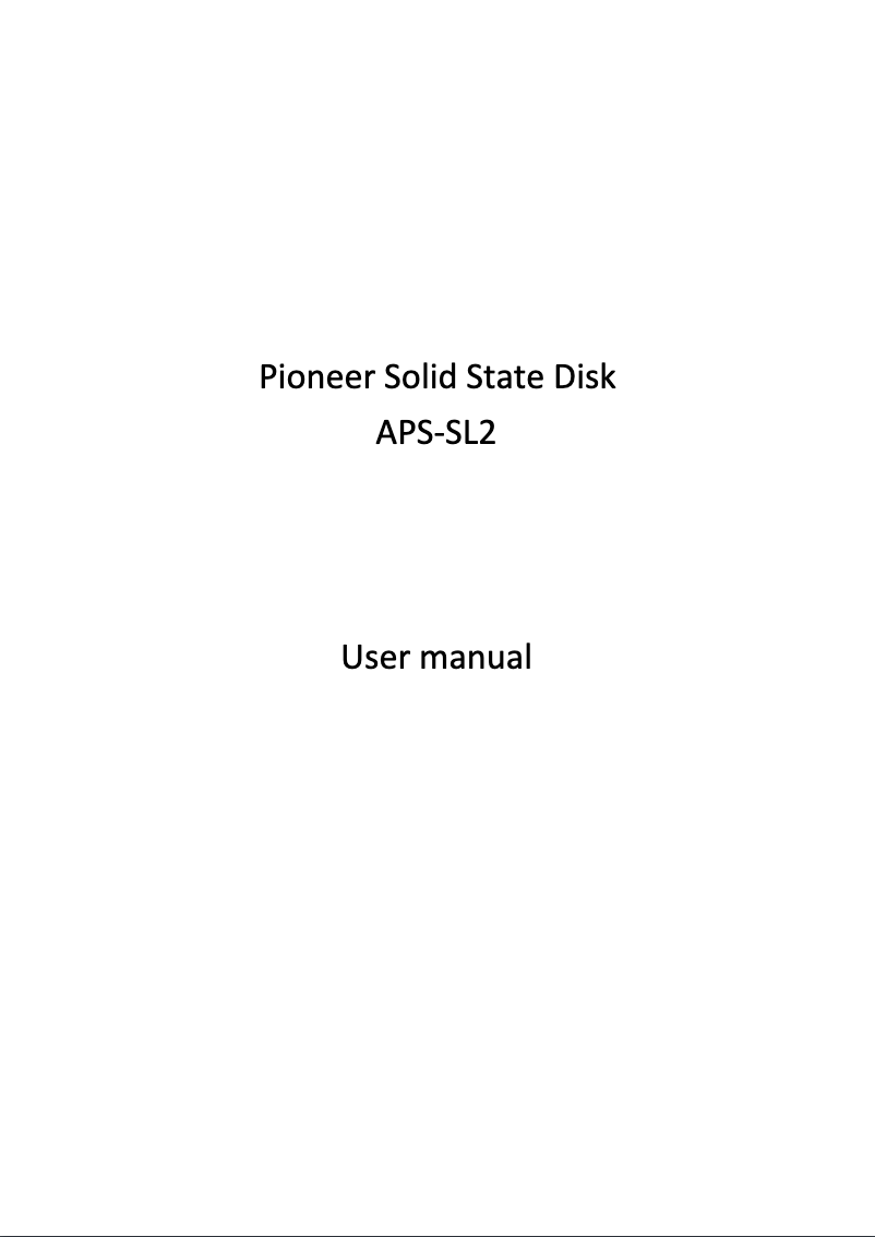 Page 1 de la notice Manuel utilisateur Pioneer APS-SL2