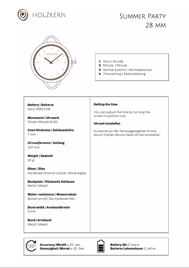 Page 1 de la notice Manuel utilisateur Holzkern Replay