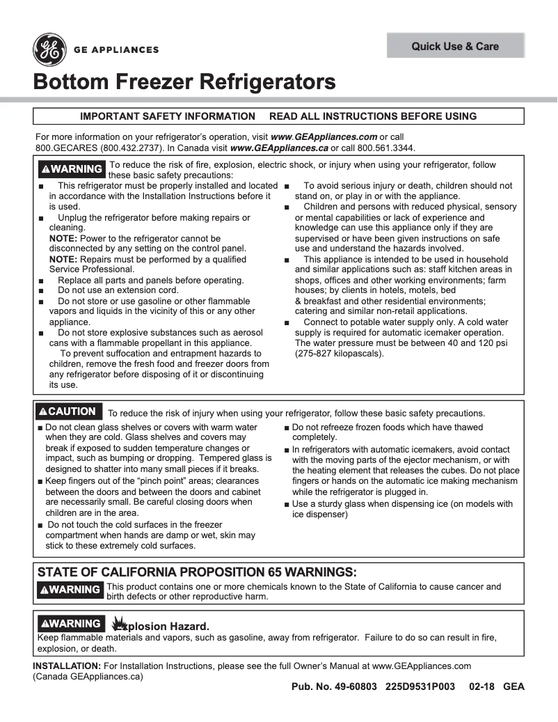 Image de la première page du manuel de l'appareil PNE25NSLKSS