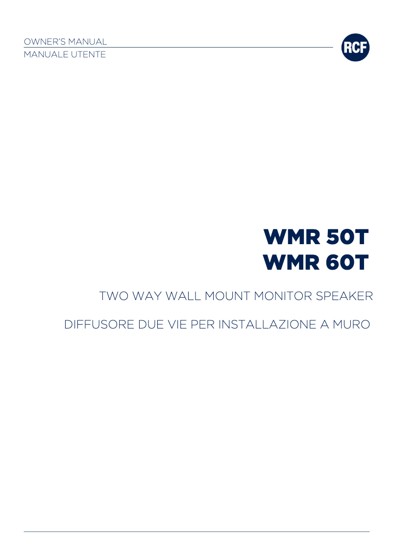 Page 1 de la notice Manuel utilisateur RCF WMR 50T