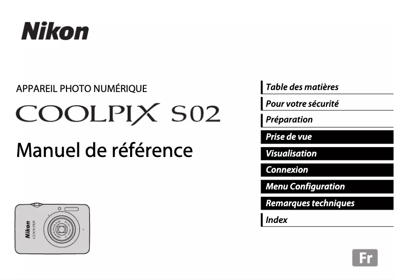 Page 1 de la notice Manuel utilisateur Nikon Coolpix S02