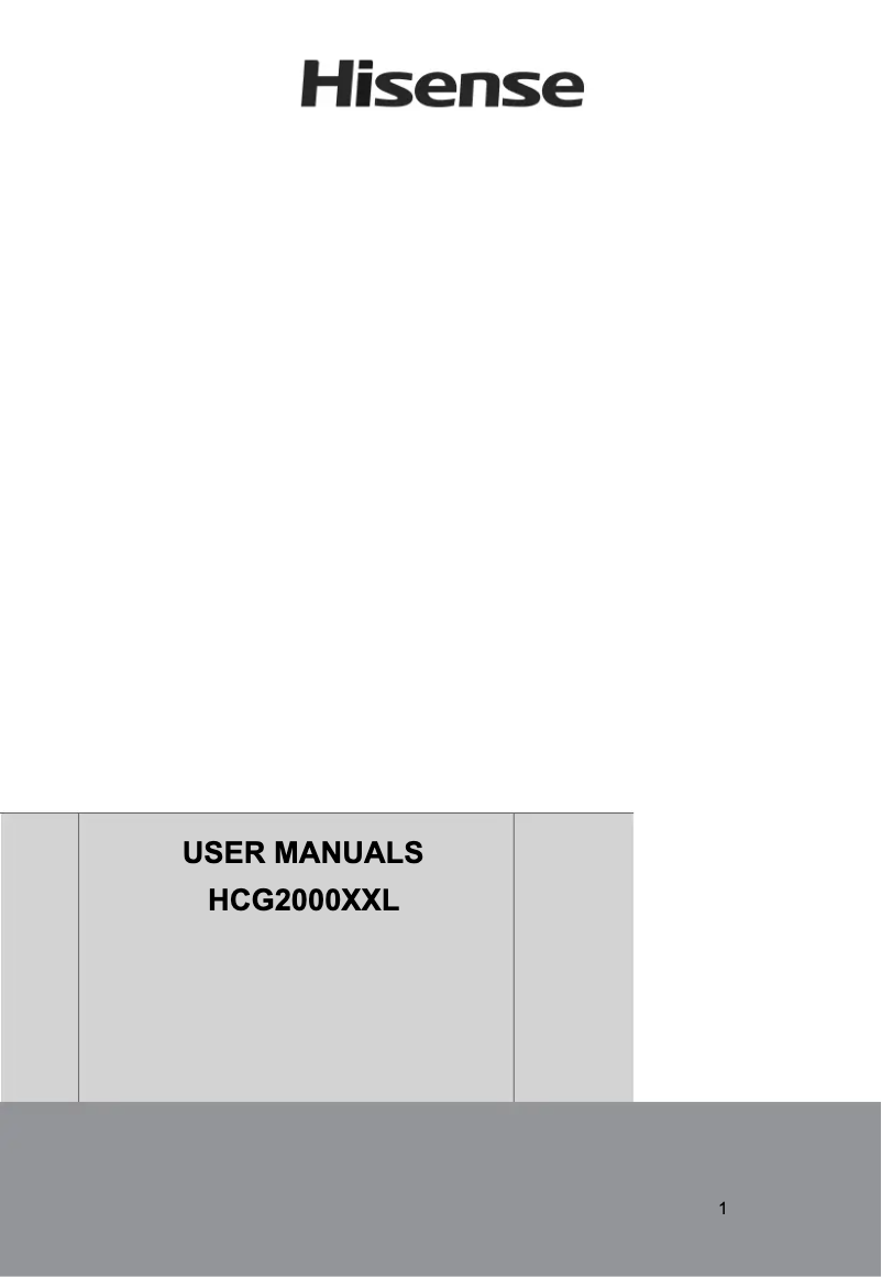 Image de la première page du manuel de l'appareil HCG2000XXL