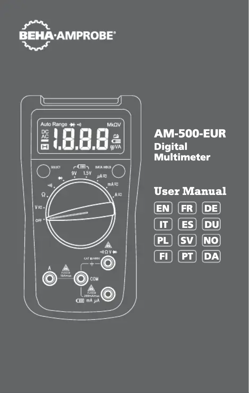 Page 1 de la notice Manuel utilisateur Beha-Amprobe AM-500-EUR