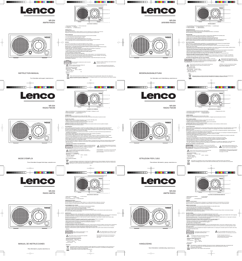 Page 1 de la notice Manuel utilisateur Lenco NR-004