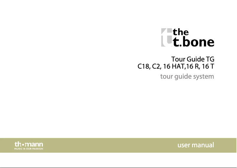 Image de la première page du manuel de l'appareil Tour Guide TG 16 R