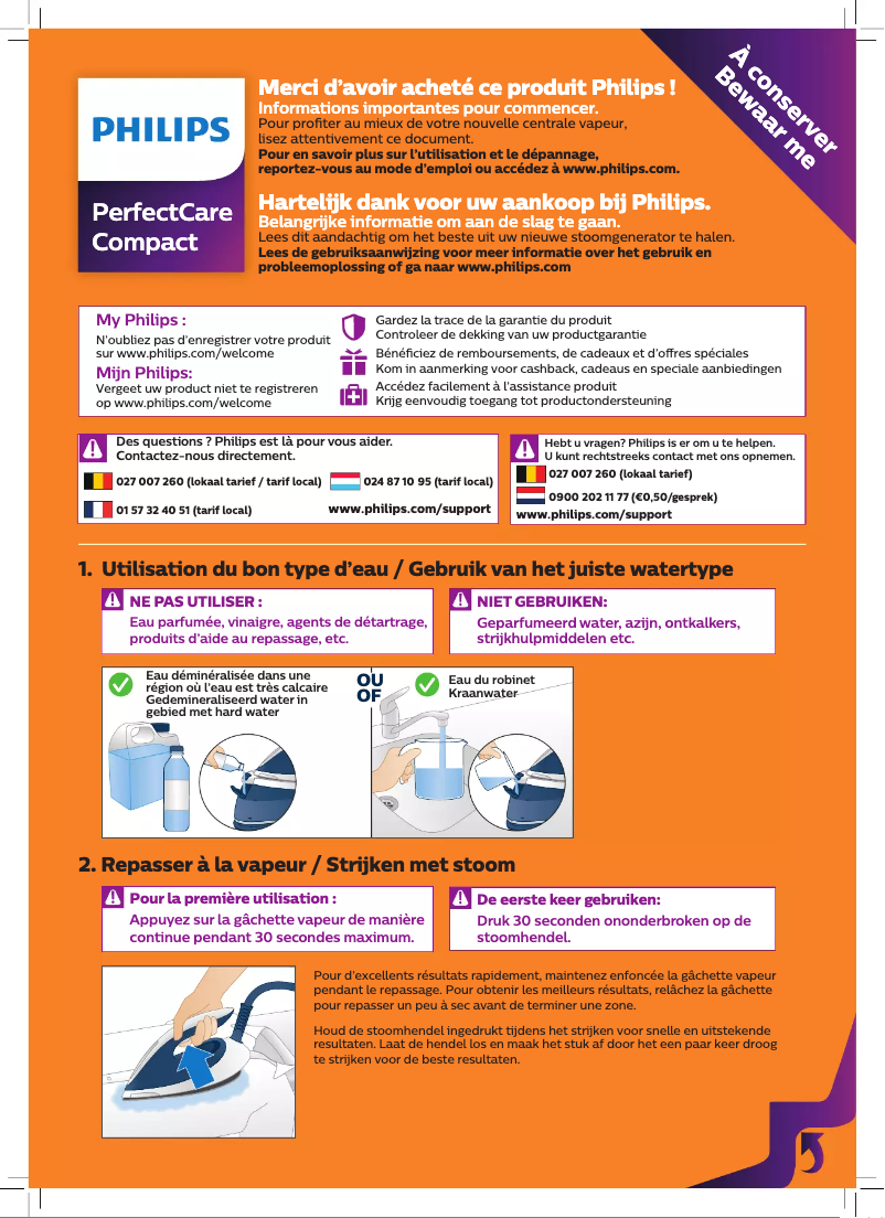 Image de la première page du manuel de l'appareil Perfectcare Compact GC7844