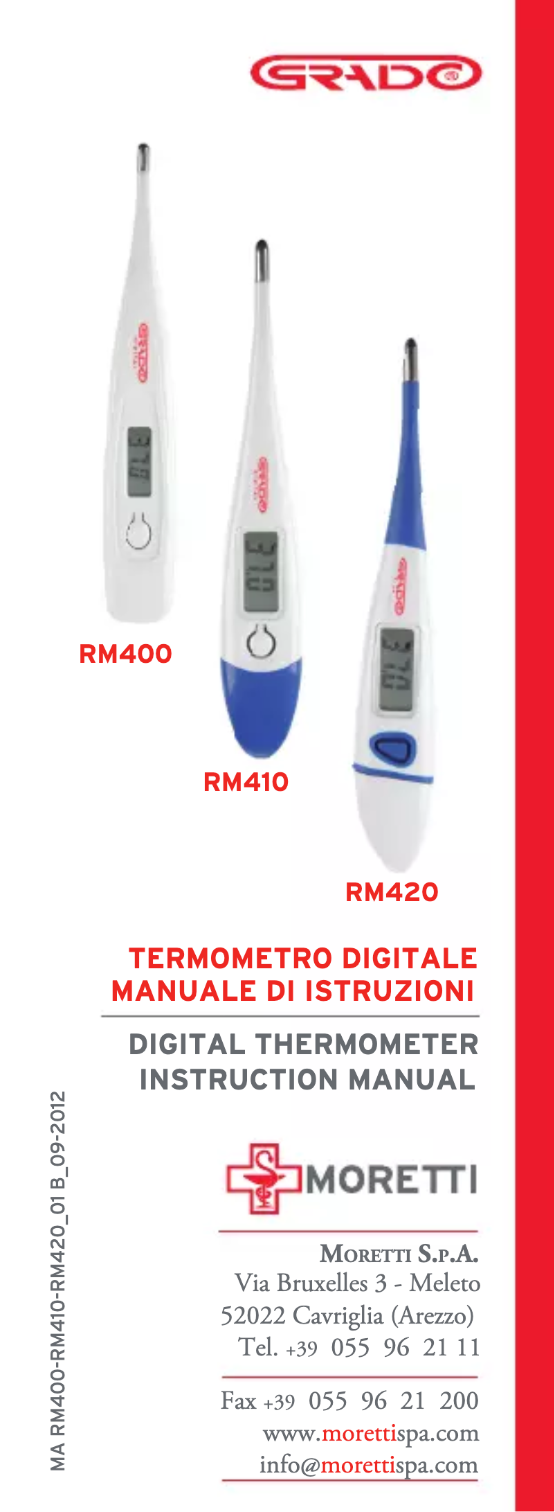 Page 1 de la notice Manuel utilisateur Grado RM410
