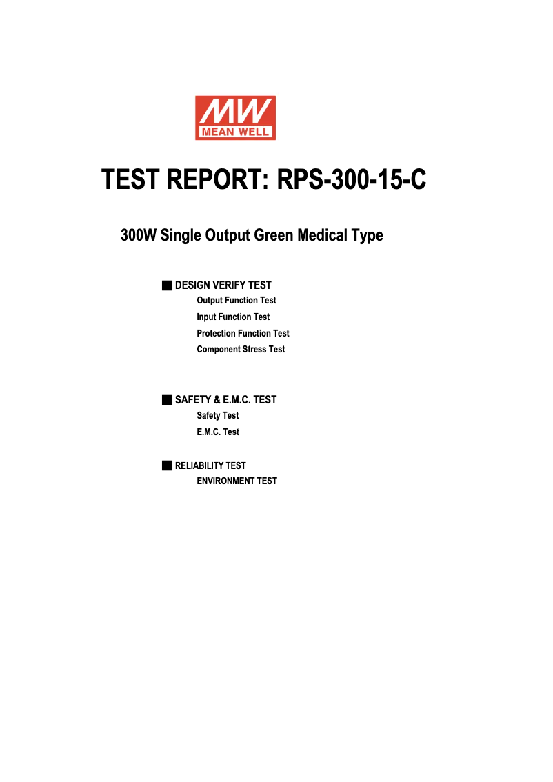 Página 1 del manual Ficha técnica Mean Well RPS-300-15-C