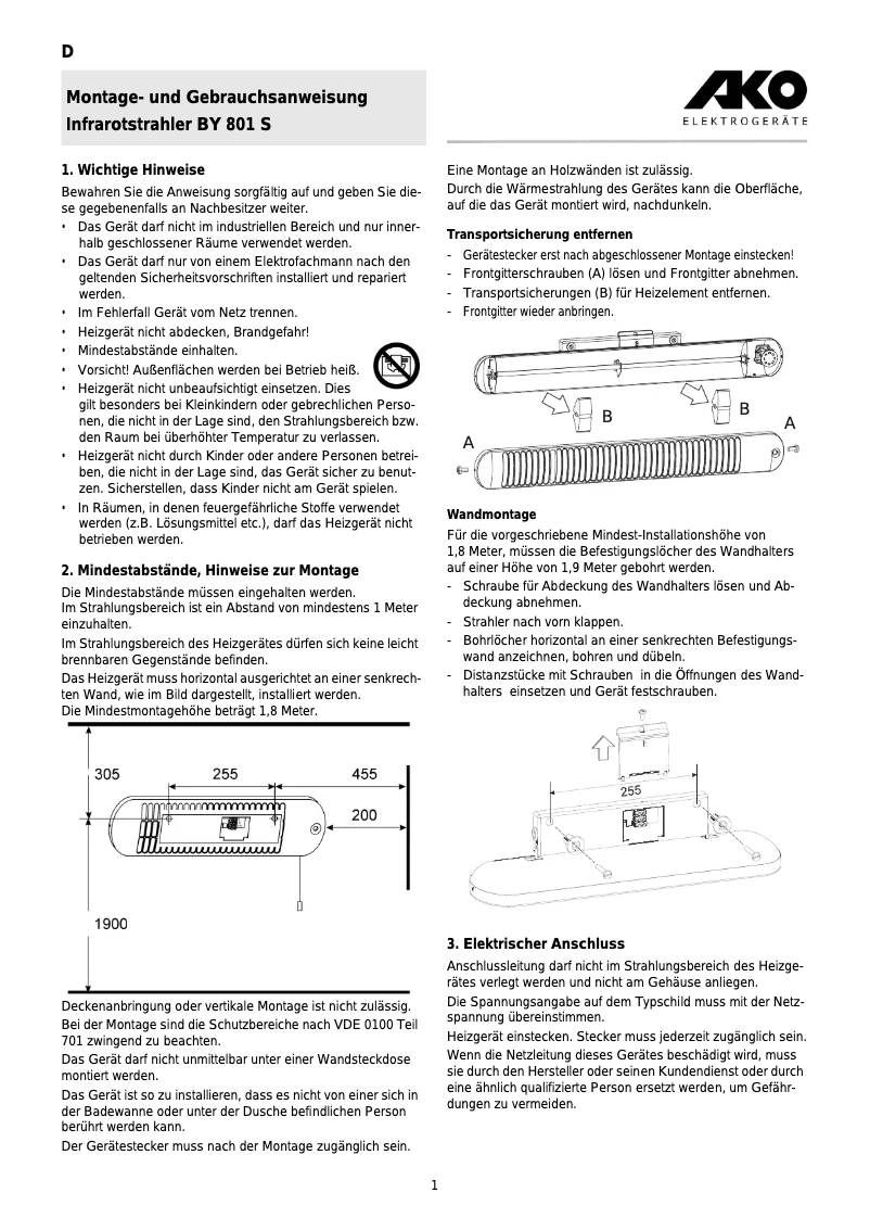 Image de la première page du manuel de l'appareil BY 801 S