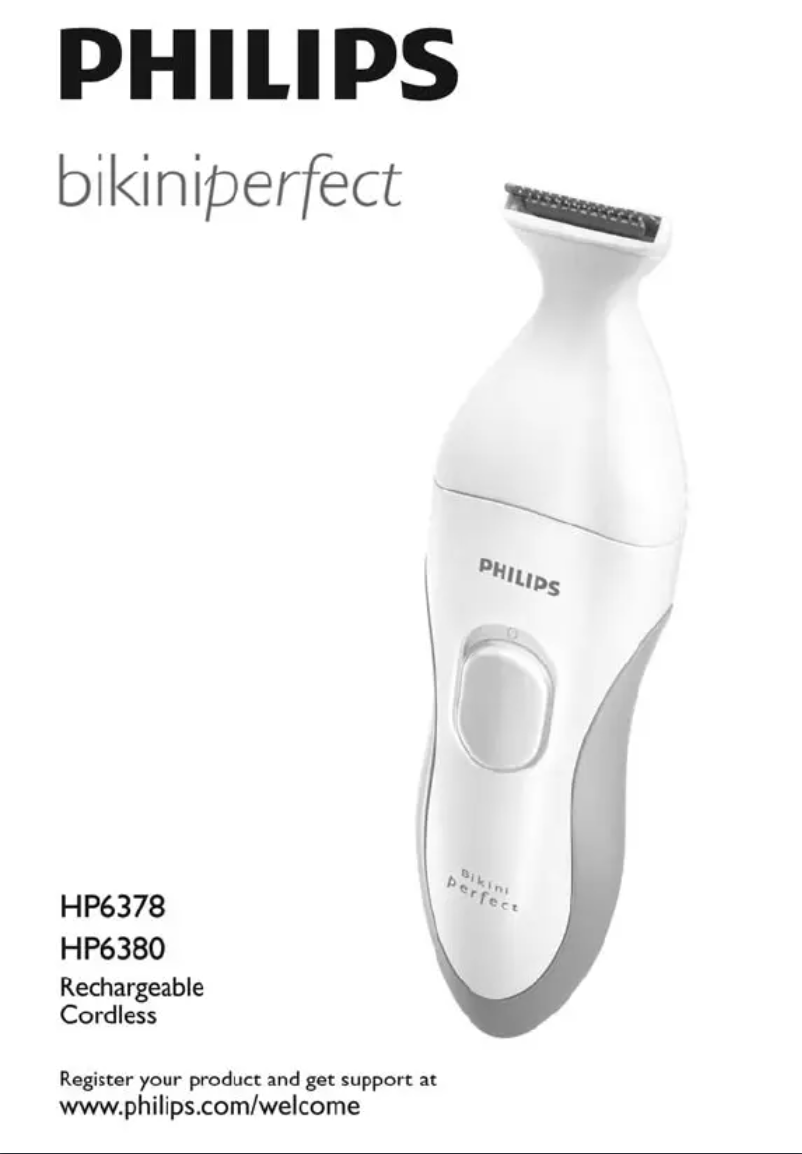Page n°1 - Manuel utilisateur Philips Bikini Perfect Deluxe Spa HP6380