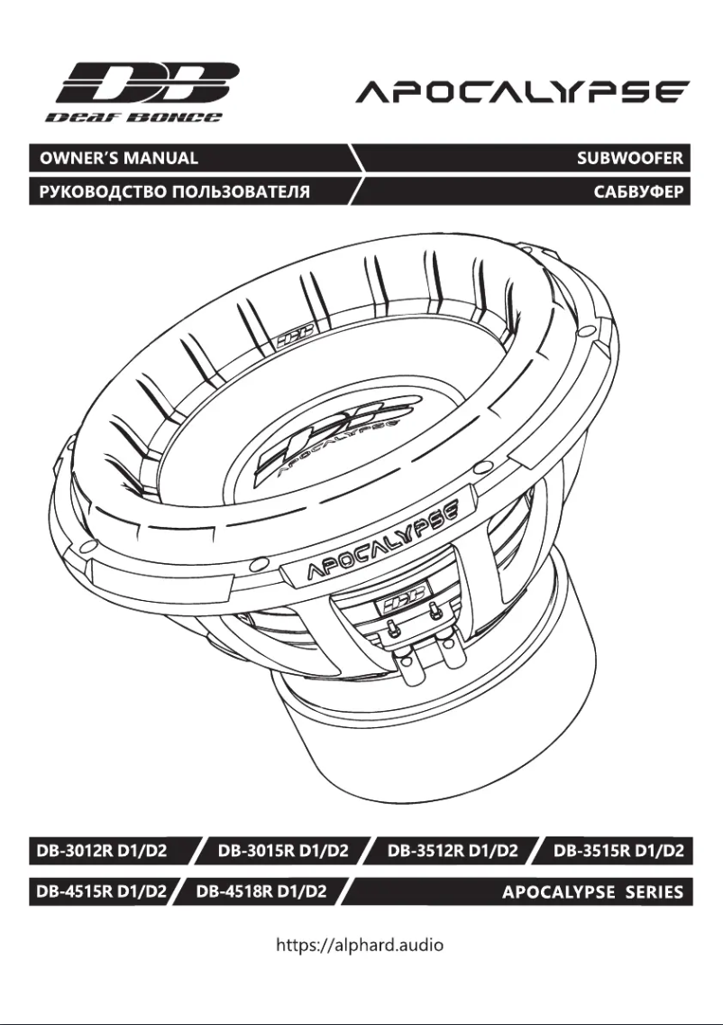 Page n°1 - Manuel utilisateur Deaf Bonce Apocalypse DB-3512R D1/D2