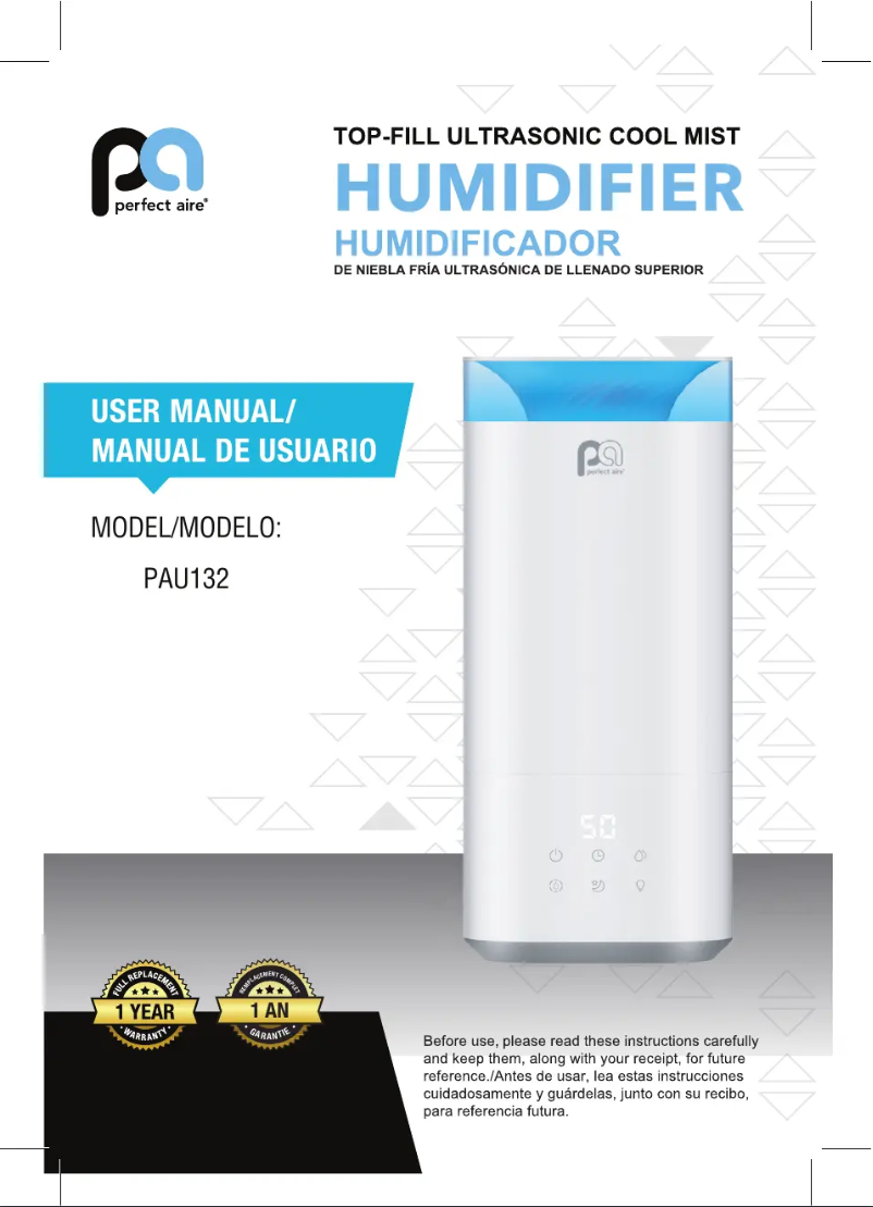 Page 1 de la notice Manuel utilisateur Perfect Aire PAU132