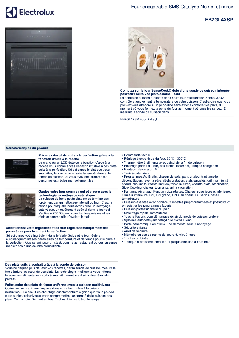 Página 1 del manual Ficha técnica Electrolux EB7GL4XSP