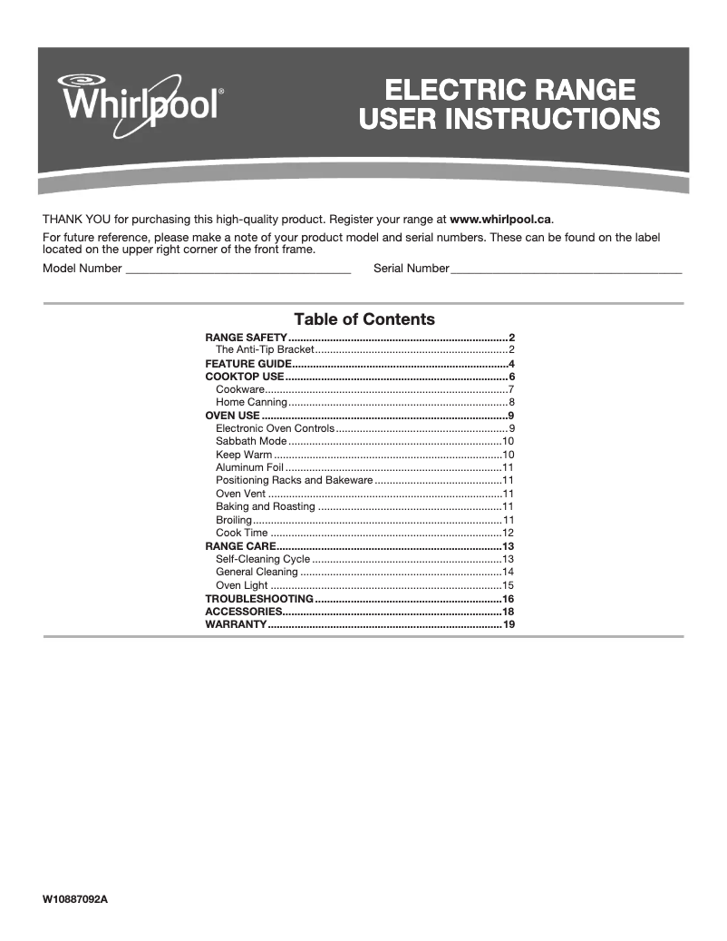 Page 1 de la notice Manuel utilisateur Whirlpool YWEE510S0FS