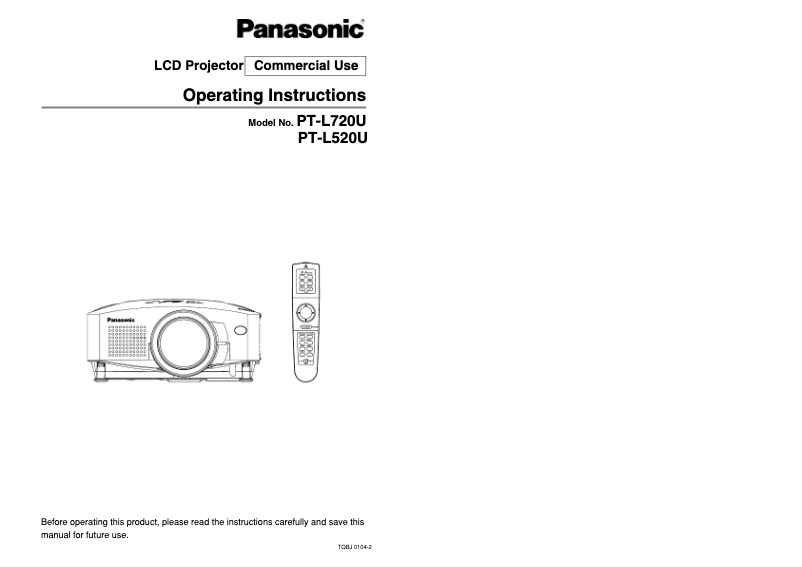 Página 1 del manual Manual de usuario Panasonic PT-L720U