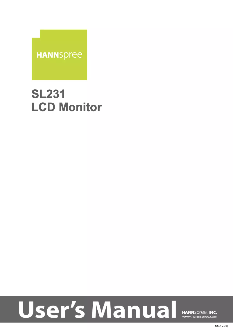 Image de la première page du manuel de l'appareil SL231