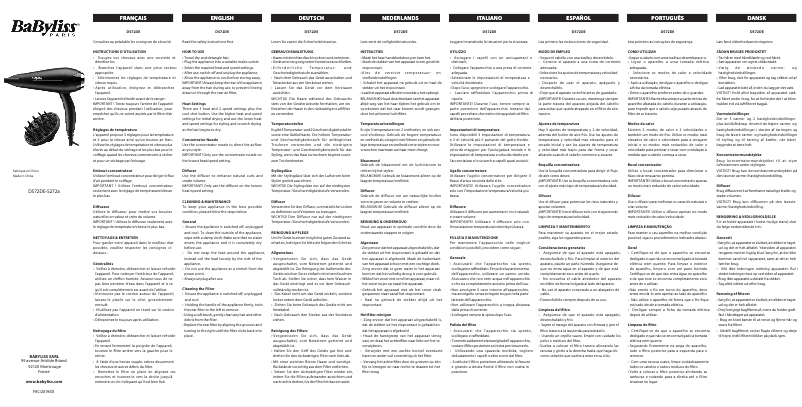 Image de la première page du manuel de l'appareil Turbo Smooth D572DE