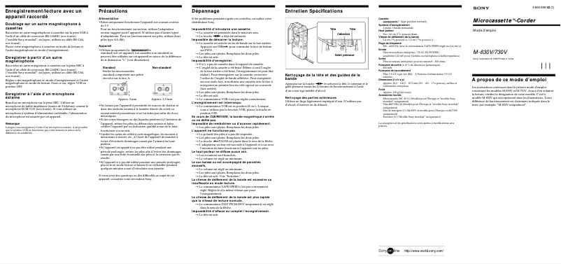 Página 1 del manual Manual de usuario Sony M-730V