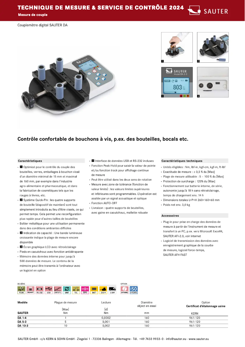 Page 1 de la notice Brochure Kern DA 5-3