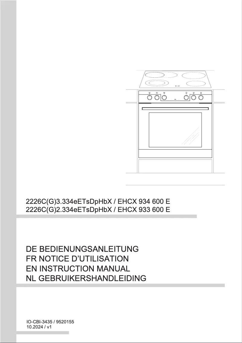 Image de la première page du manuel de l'appareil EHCX 933 600 E