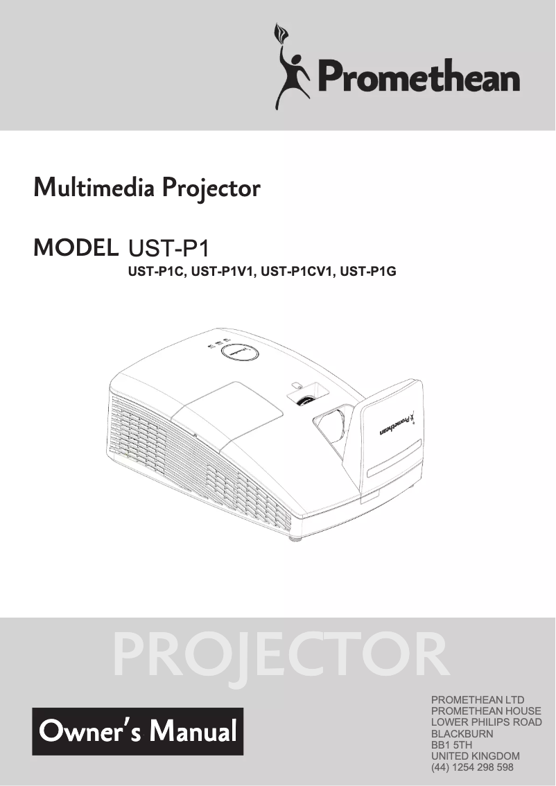 Page n°1 - Manuel utilisateur Promethean UST-P1