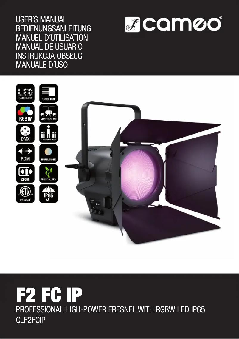 Page n°1 - Manuel utilisateur Cameo F2 FC IP