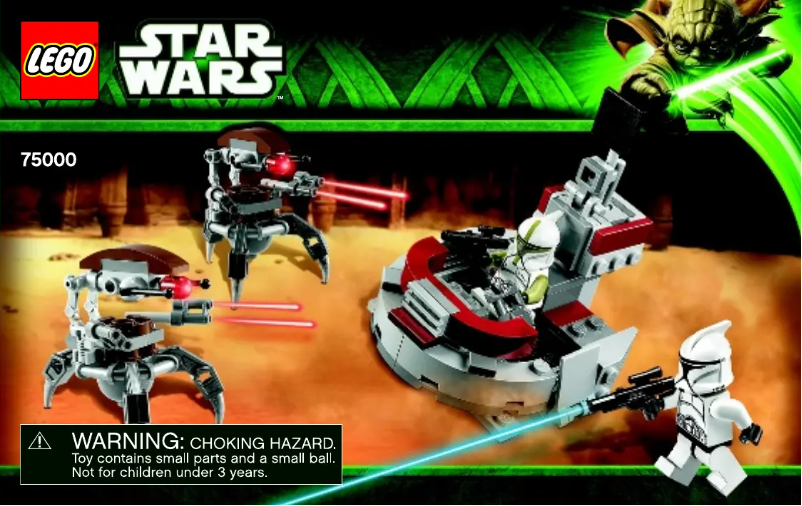 Page 1 de la notice Manuel utilisateur Lego Clone Troopers (TM) vs. Droidekas (TM)