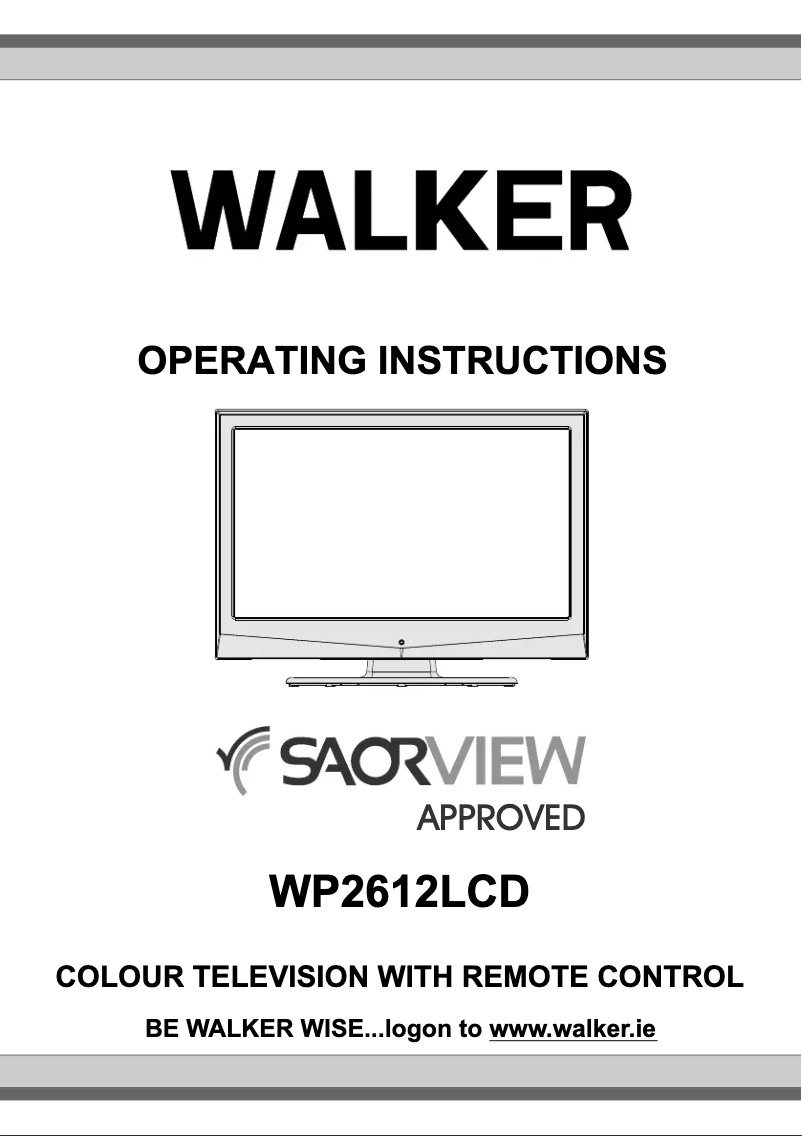 Page n°1 - Manuel utilisateur Walker WP2612LCD