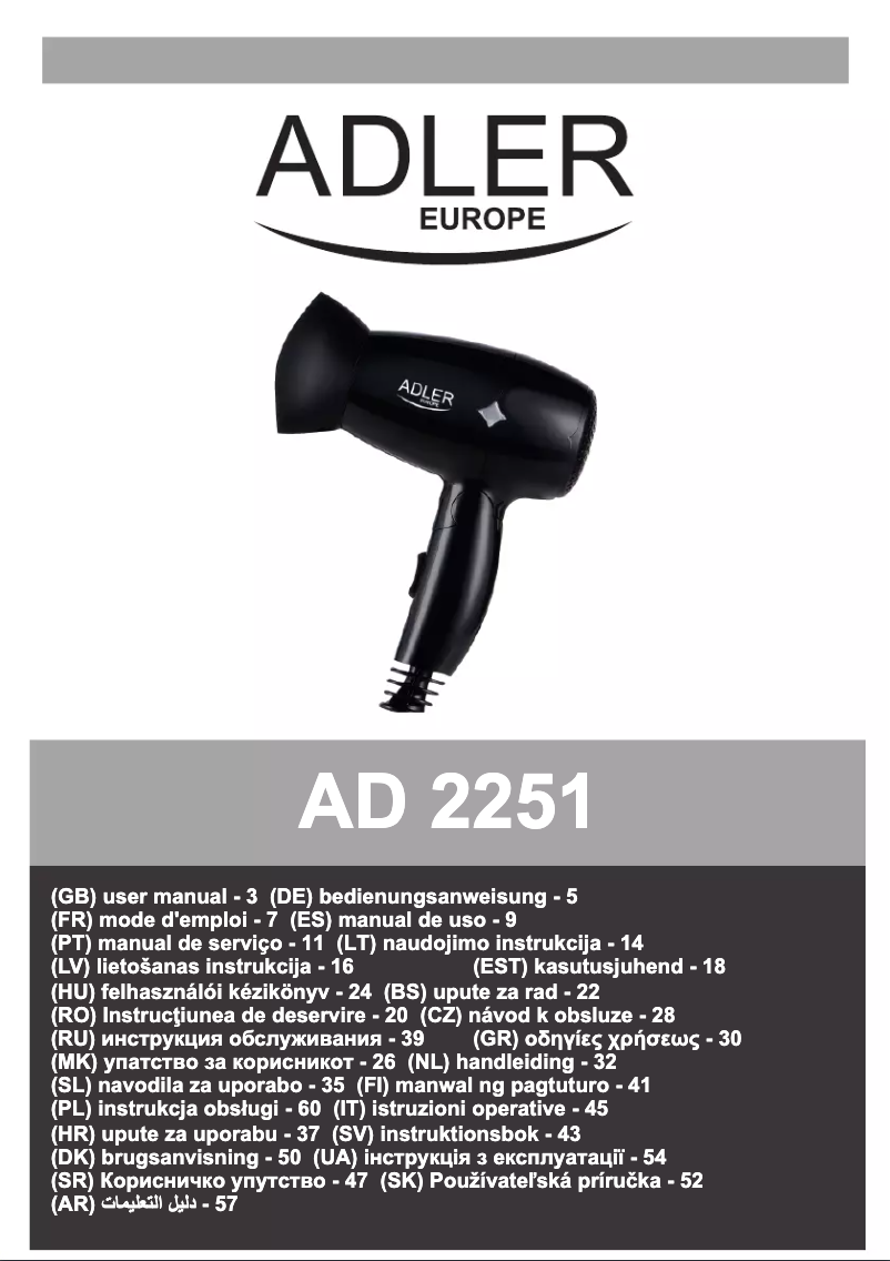 Página 1 del manual Manual de usuario Adler AD 2251