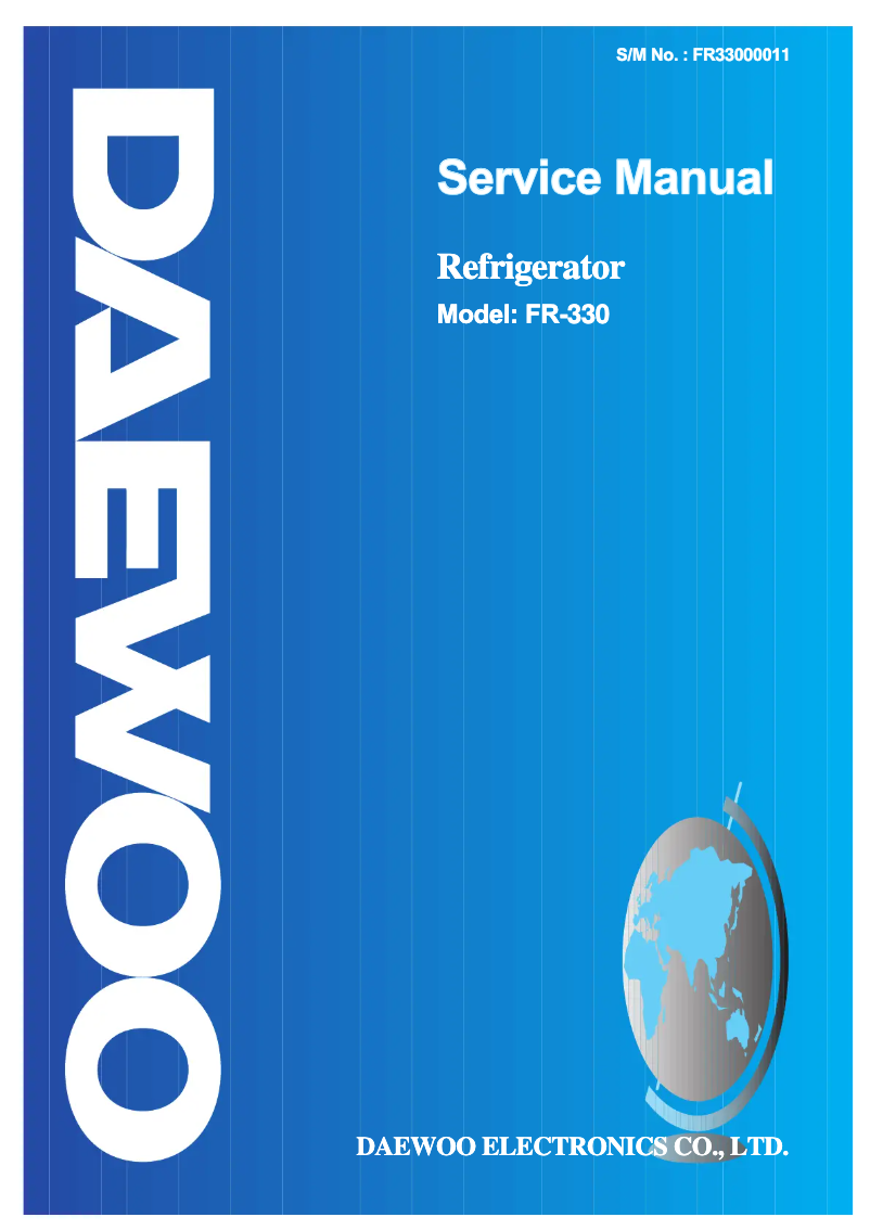 Page n°1 - Manuel utilisateur Daewoo FR-330