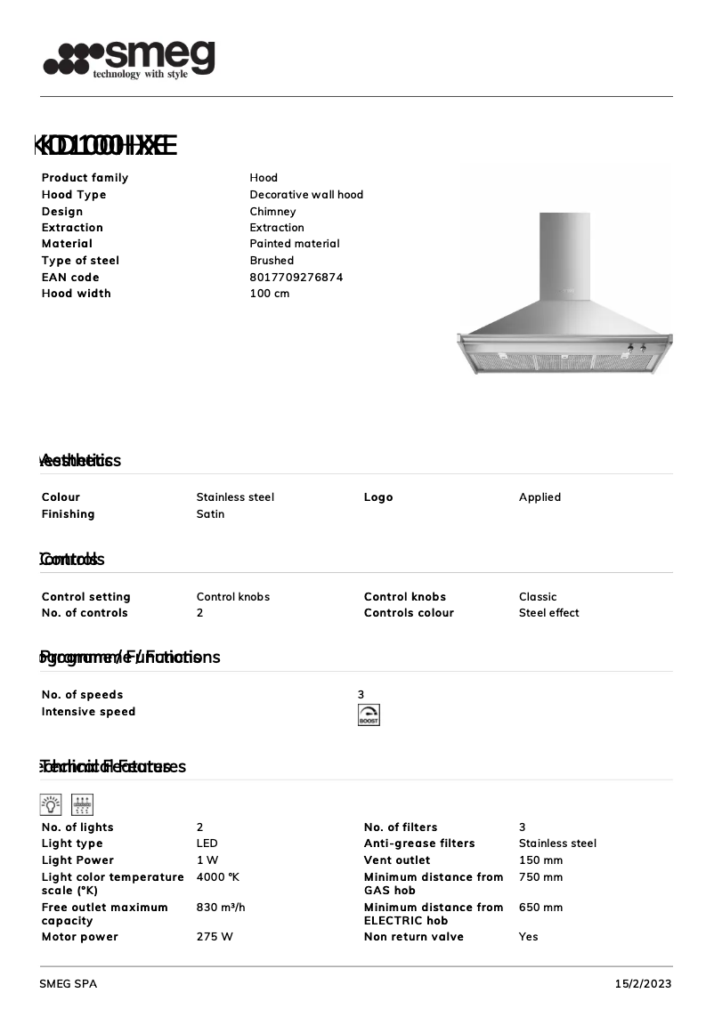 Image de la première page du manuel de l'appareil KD100HXE