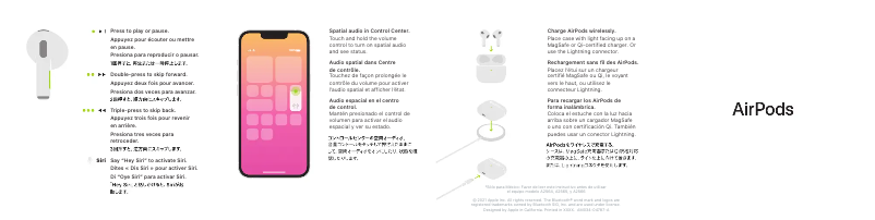 Page n°1 - Manuel utilisateur Apple Airpods 3rd Gen