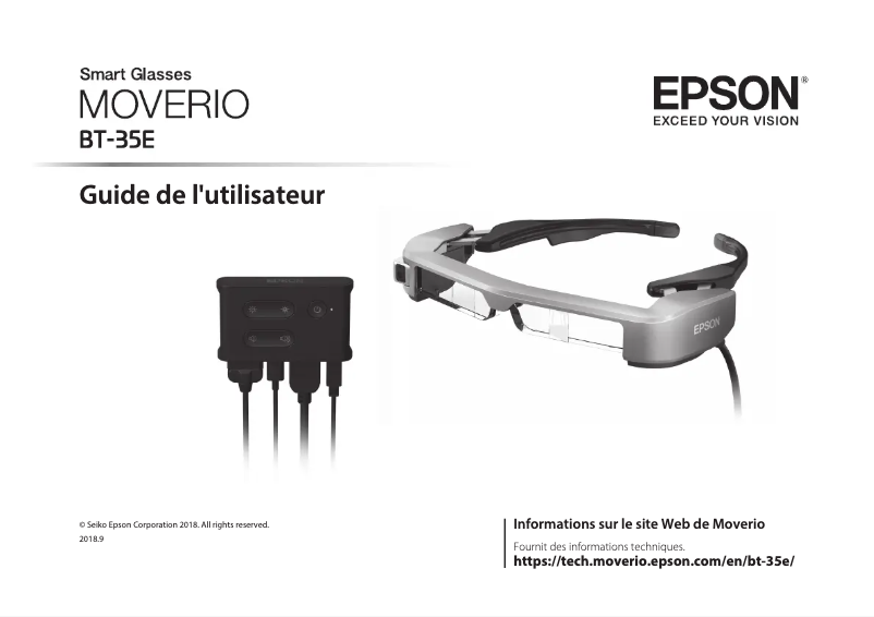 Page 1 de la notice Manuel utilisateur Epson Moverio BT-35E