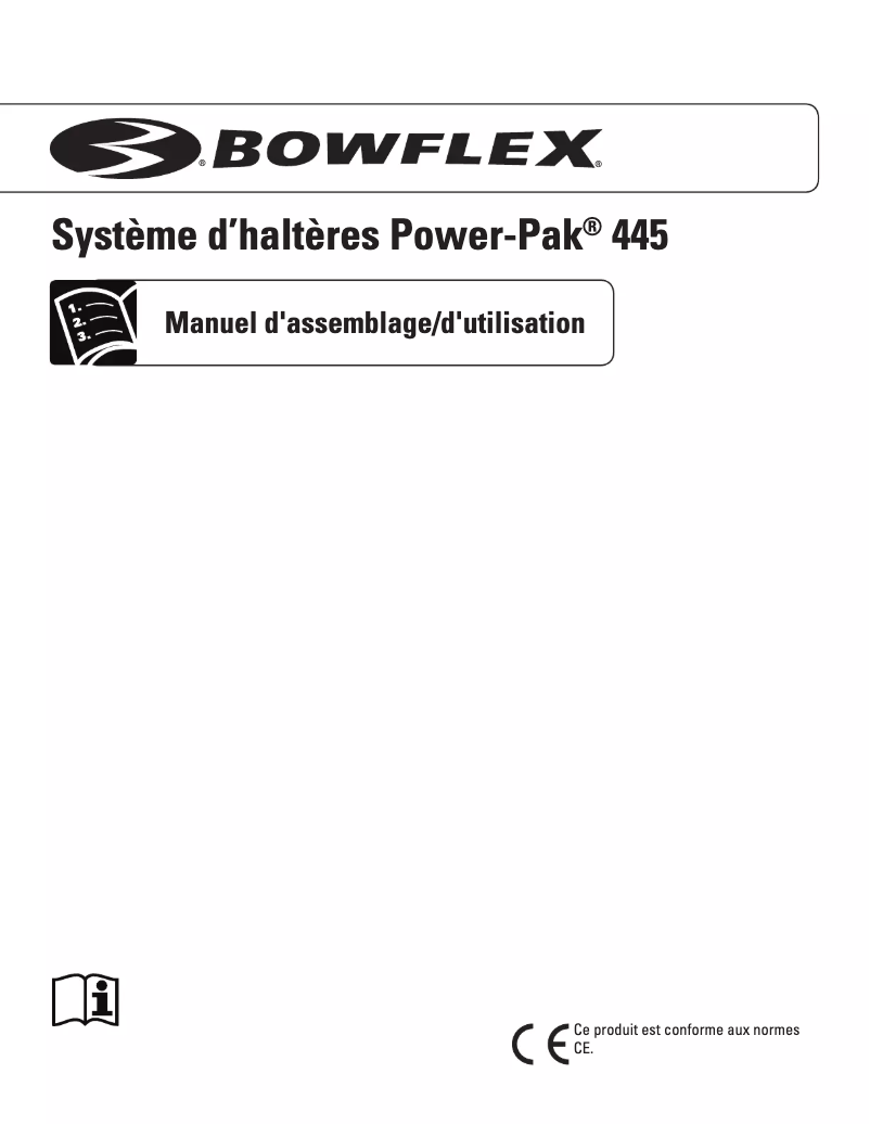 Page 1 de la notice Manuel utilisateur Bowflex Power-Pak 445
