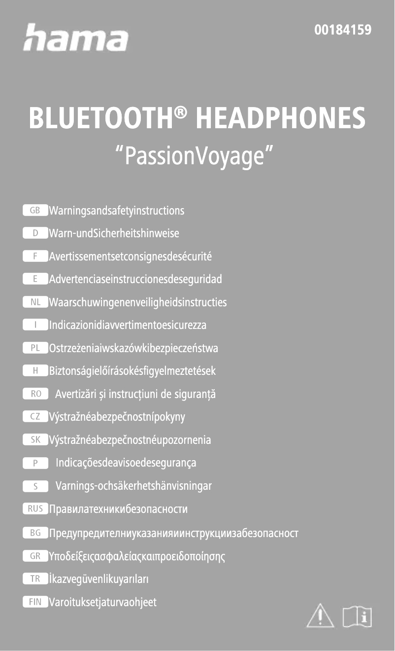 Imagen de la primera página del manual del dispositivo Passion Voyage 00184159