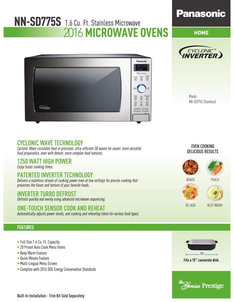 Imagen de la primera página del manual del dispositivo NN-SD775S