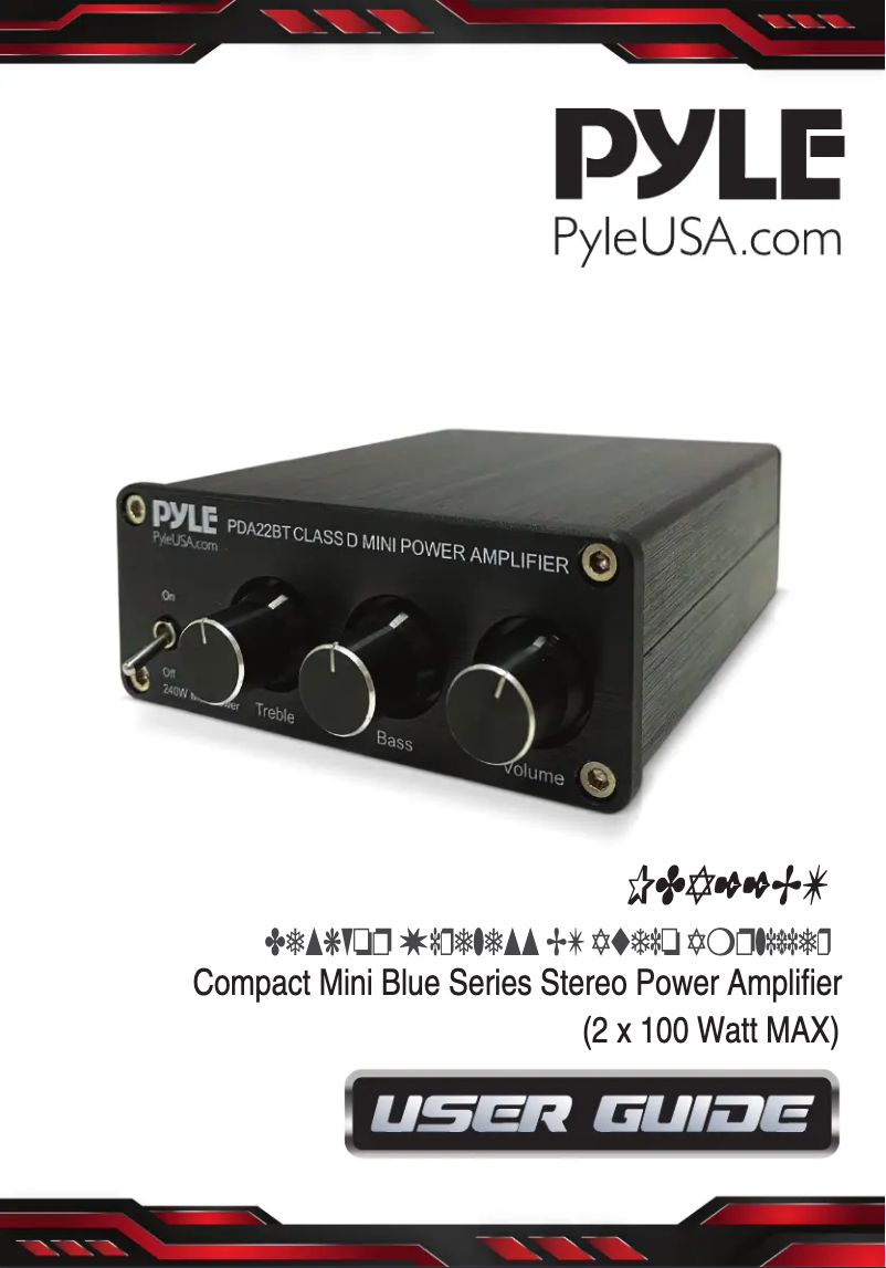 Page 1 de la notice Manuel utilisateur Pyle PDA22BT