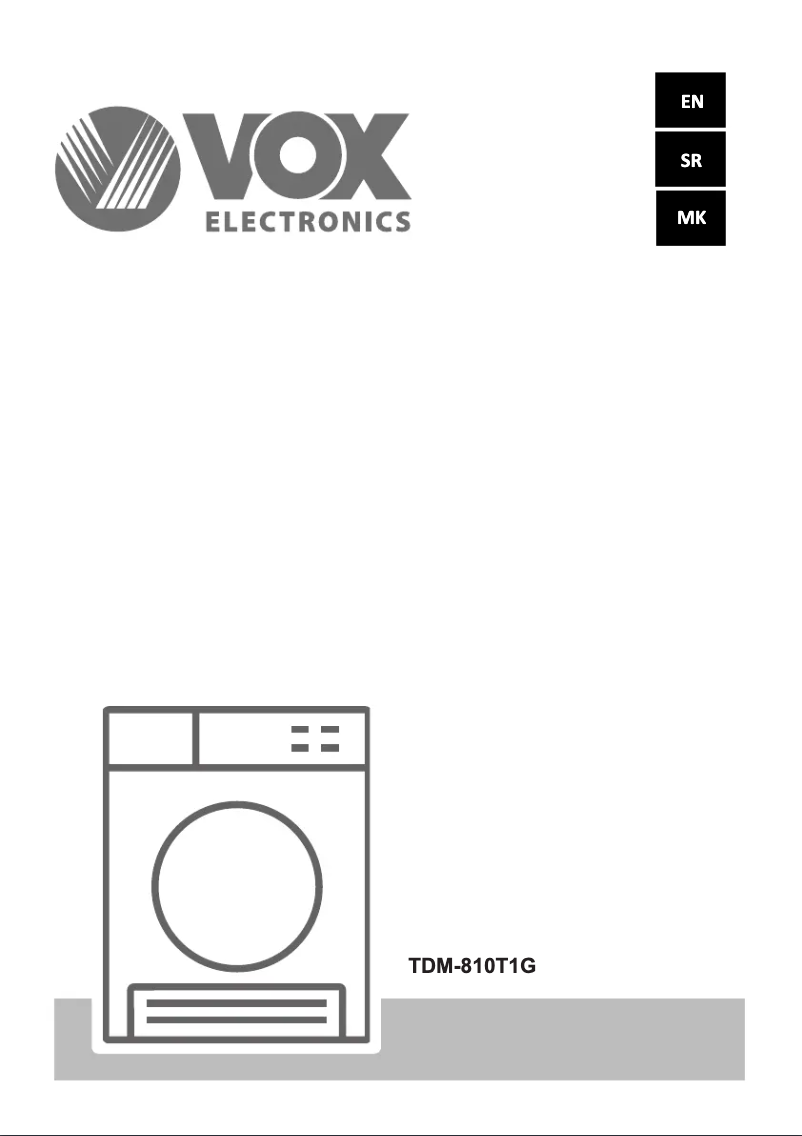 Page 1 de la notice Manuel utilisateur VOX TDM-810T1G
