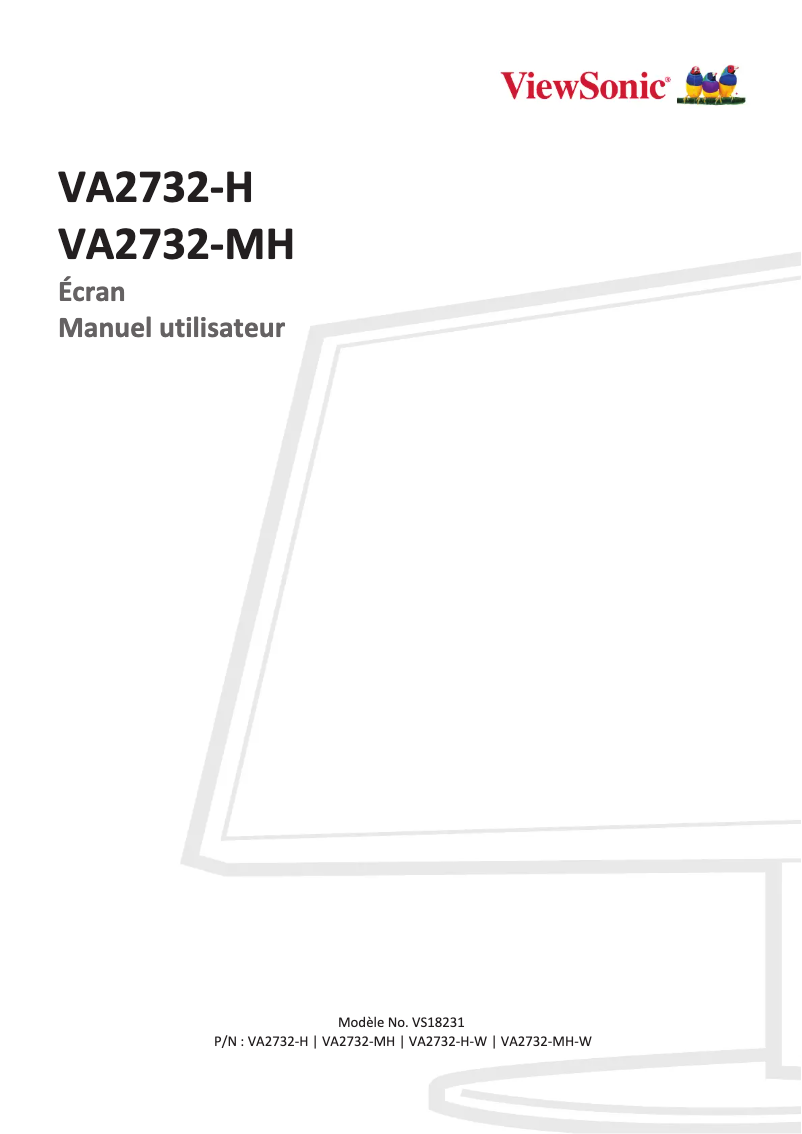 Page 1 de la notice Manuel utilisateur Viewsonic VA2732-h