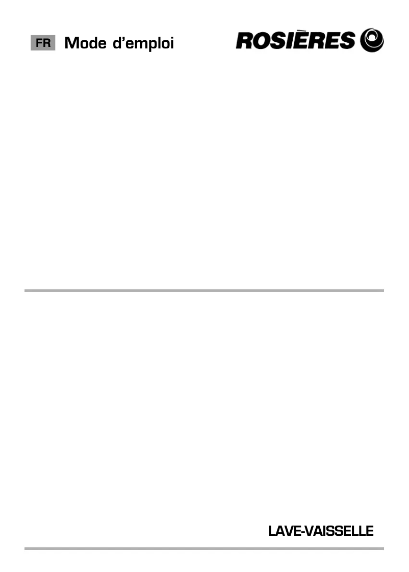 Page 1 de la notice Manuel utilisateur Rosieres RLF 2DC34/T