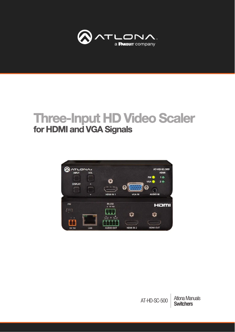 Page 1 de la notice Manuel utilisateur Atlona AT-HD-SC-500