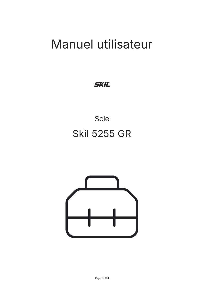 Page n°1 - Manuel utilisateur Skil 5255 GR