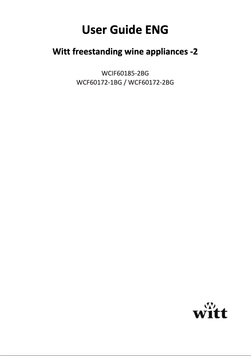 Page n°1 - Manuel utilisateur Ecotronic WCF60172-1BG