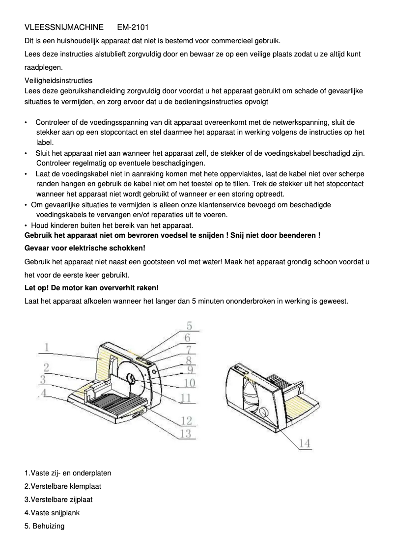 Page 1 de la notice Manuel utilisateur TriStar EM-2101