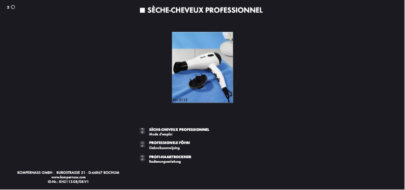 Page 1 de la notice Manuel utilisateur Balance KH 2113