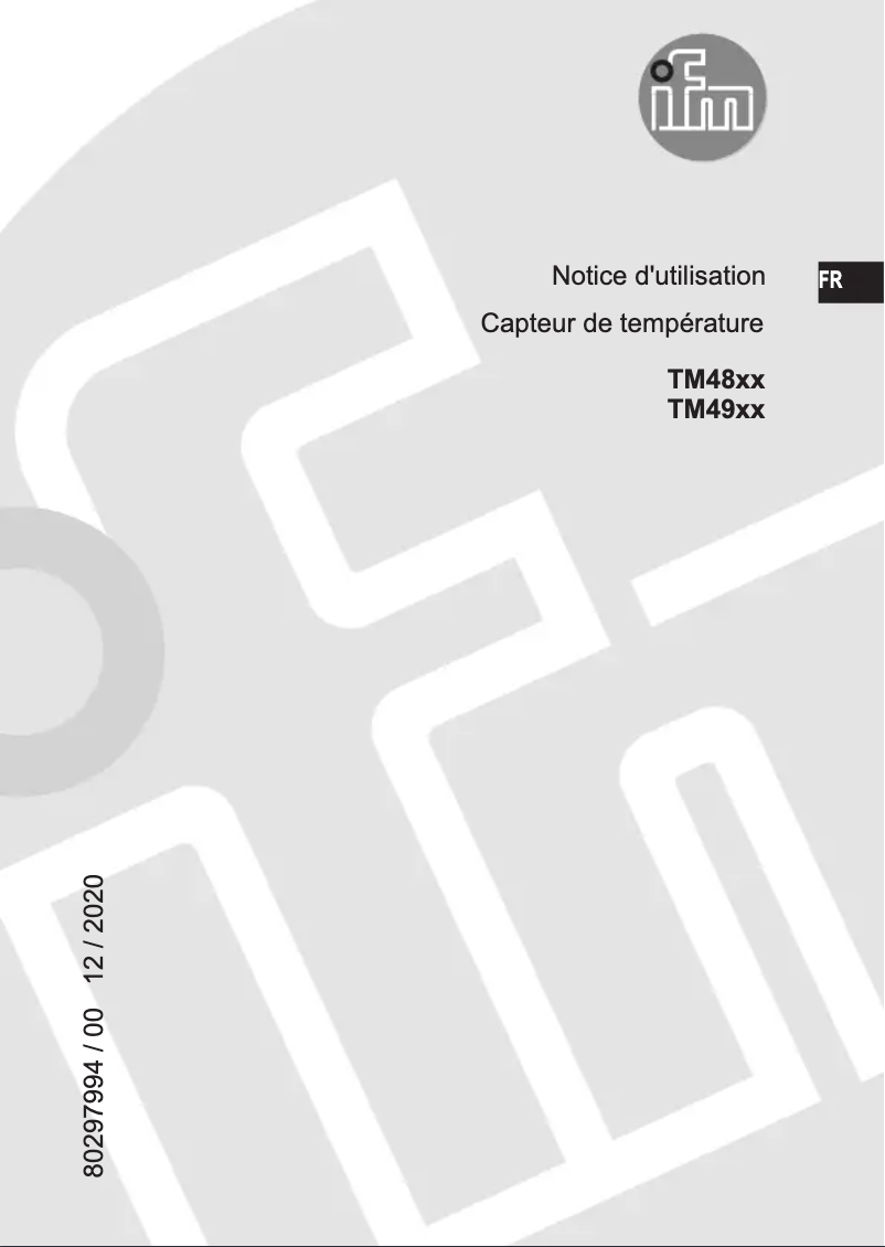 Page n°1 - Manuel utilisateur IFM TM4801